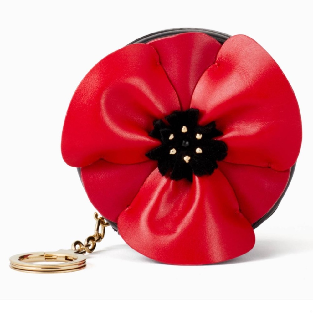 NWT Kate Spade 0h La La Poppy Leather Coin purse